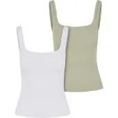 Urban Classics Muskelshirt "Ladies Wide Neck Rib Top 2-Pack" 1