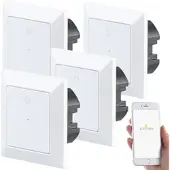 Autre 4er-Set WLAN-Lichttaster, App, komp. zu Siri, Alexa, Google Assistant