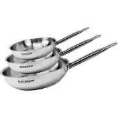 Fackelmann 3er-Set Bratpfannen (20, 24 und 28 cm) aus Edelstahl, Marke Eterna