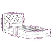 vidaXL Bettgestell ohne Matratze Dunkelgrau 100x200 cm Stoff