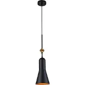 Elstead Lighting Hängeleuchte ETOILE E27 1x60W Stahl/Harz Blattgold, mattschwarz H:156.8cm Ø17.8cm dimmbar