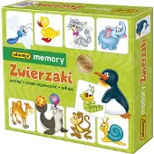 Adamigo Memory-Spiel Tiere, 80 Spielsteine (40 Paare) mit lustigen Tieren, 5,5 x 5,5 cm