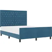 vidaXL Boxspringbett mit Kopfteil Dunkelblau 140 x 200 cm Samt