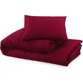 vidaXL Bettwäsche-Set Bordeauxrot 155x220 cm Baumwolle