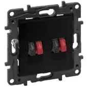 Legrand 864549 Niloe Step Lautsprecherauslass mit Feder 2-fach Farbe: Schwarz
