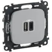 Legrand 754967 Valena Allure 2XUSB A+C 2-modulig 3A Farbe: Aluminium
