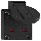 Pce 1020-5s Anbausteckdose 50x50 Britischer Standard 13A IP54 (schwarz) 10205s