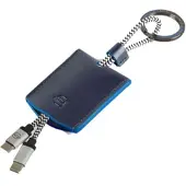 Piquadro Schlüsselanhänger Blue Square Key-Chain With Cables Blu Notte