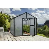 Pergart Vitavia, Aktionsangebot (inkl. 100 Euro Zubehör): Gewächshaus "Zeus 8100", schwarz, 8,1 m², 16 mm HKP