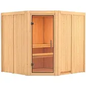 Karibu Sauna »Vöru«, für 4 Personen, ohne Ofen - beige