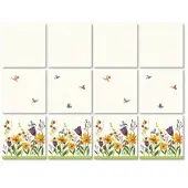 Wallart K&L Wall Art Fliesenaufkleber »Blumenwiese mit Vögeln«, selbstklebend