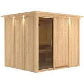 Karibu Sauna »Jöhvi«, für 4 Personen, ohne Ofen - beige