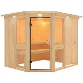 Karibu Sauna »Pölva 3«, für 4 Personen, ohne Ofen - beige