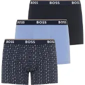 BOSS für Herren. 50554438 Set 3 blaue Diary Boxershorts (M), Heimtextilien, Baumwolle