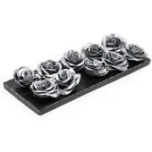 Flowerbox Wachsrose - silberfarben