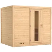 Karibu Sauna »Paldiski«, für 4 Personen, ohne Ofen - beige