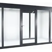 SunElements Zusatztür für Gewächshäuser, anthrazit-metallic, ESG klar, Stärke: 5 mm - grau