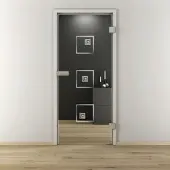 NOVADOORS Glasdrehtür »NOVA 587«, glänzend - transparent
