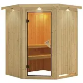 Karibu Sauna »Tartu«, für 3 Personen, ohne Ofen - beige