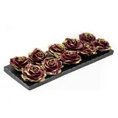 Flowerbox Wachsrose - goldfarben