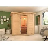 Karibu Sauna »Riga 1«, für 3 Personen, ohne Ofen - beige