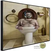 Papermoon Infrarotheizung »EcoHeat - Mann in Toilette«, Matt-Effekt - bunt