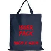 TEXXILLA Baumwolltasche Mehrpack Classic mit zwei kurzen Henkeln, Dunkelblau, dunkelblau