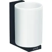 Axor Universal Rectangular Zahnputzbecher, Metall, Glas weiss, 42604