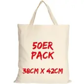 TEXXILLA Baumwolltasche Mehrpack Classic mit zwei kurzen Henkeln, Natur, natur