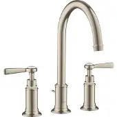 Hansgrohe 3-Loch-Waschtischarmatur 180 Axor Montreux A 175mm, m H-Gr, ZugstAblGar, brush. ni.