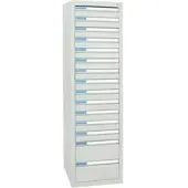 Stumpf Schubladenschrank Serie ESTA, 15 Schubladen lichtgrau (13x100, 2x200mm)