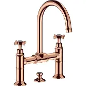 Hansgrohe 2-Griff-Waschtischarmatur AXOR MONTREUX 220 ZAG polished red gold polished red gold