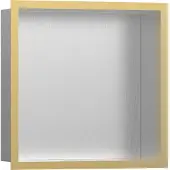 Hansgrohe XtraStoris Individual Wandnische Edelstahl gebürstet mit Designrahmen 300/300/100, Polished Gold Optic