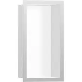 Hansgrohe XtraStoris Individual Wandnische Mattweiß mit Designrahmen 300/150/100, Edelstahl gebürstet