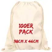 TEXXILLA Turnbeutel Mehrpack mit robusten Zugbändern, Natur, natur