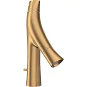 Hansgrohe AXOR Starck Organic 2-Griff Waschtischmischer 80 mit Zugstangen-Ablaufgarnitur, Brushed Brass