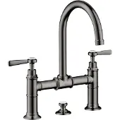 Hansgrohe 2-Griff-Waschtischarmatur AXOR MONTREUX 220 DN 15 m Hebelgr m ZAG 1 1/4Zoll pol. bl polished black chrome