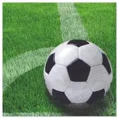 Papstar 600 Servietten, 3-lagig 1/4-Falz 33 cm x 33 cm "Football"