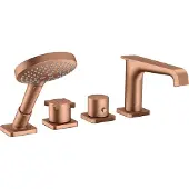 Hansgrohe 4-Loch Wannenrandarmatur AXOR CITTERIO E DN 15, mit Thermostat brushed red gold brushed red gold