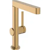 Hansgrohe Finoris Einhebel-Waschtischarmatur 230 mit Ausziehbrause, 2 Strahlarten und Push-Open Ablaufgarnitur, Ausladung 178mm, 76063140, Farbe: Brushed Bronze