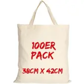 TEXXILLA Baumwolltasche Mehrpack Classic mit zwei kurzen Henkeln, Natur, natur