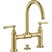 Hansgrohe Zwei-Griff-Waschtischarmatur 220 Axor Montreux A 175mm, m H-Gr, ZugstAblGar, brush. br