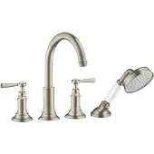 Hansgrohe Fertigmontageset Axor Montreux 4-L-BW-Rand-Arm., m Hebelgr., brush. ni.