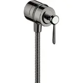 Hansgrohe AXOR Montreux Fixfit Stop Schlauchanschluss, Abstellventil, Hebelgriff, 16883330, Farbe: Polished Black Chrome