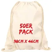 TEXXILLA Turnbeutel Mehrpack mit robusten Zugbändern, Natur, natur