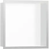 Hansgrohe Wandnische XTRASTORIS Individual mattweiß 300x300x100mm Designrahmen E ge 300 x 300 x 100 mm Designrahmen edelstahl gebürstet