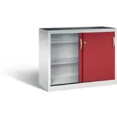 C+P Schiebetürenschrank Acurado, H1000xB1200xT500mm, Front Rubinrot, Korpus Lichtgrau (2056-092)