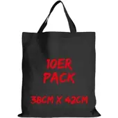 TEXXILLA Baumwolltasche Mehrpack Classic mit zwei kurzen Henkeln, Schwarz, schwarz