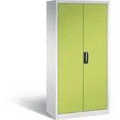 C+P Akku-Ladeschrank für 15 E-Werkzeuge, H1950xB930xT500mm, Viridingrün/Lichtgrau