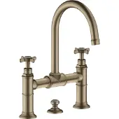 Hansgrohe Zwei-Griff-Waschtischarmatur 220 Axor Montreux A 175mm, m Kreuz, ZugstAblGar, b ni.